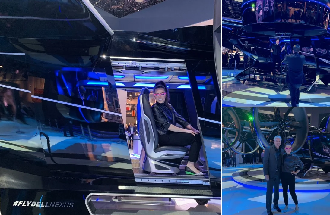 @KatieLinendoll: Arriving to CES in style 😎 Meet the @BellFlight Nexus Air Taxi - this hybrid quietly carrries four passengers w one pilot. It’s also fully autonomous.  #CES2019