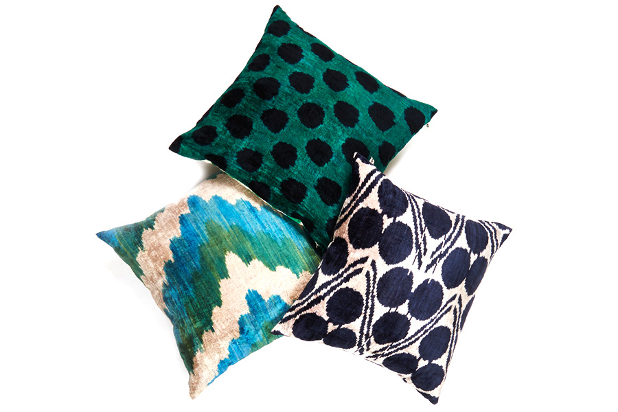 Large Silk Ikat Cushions