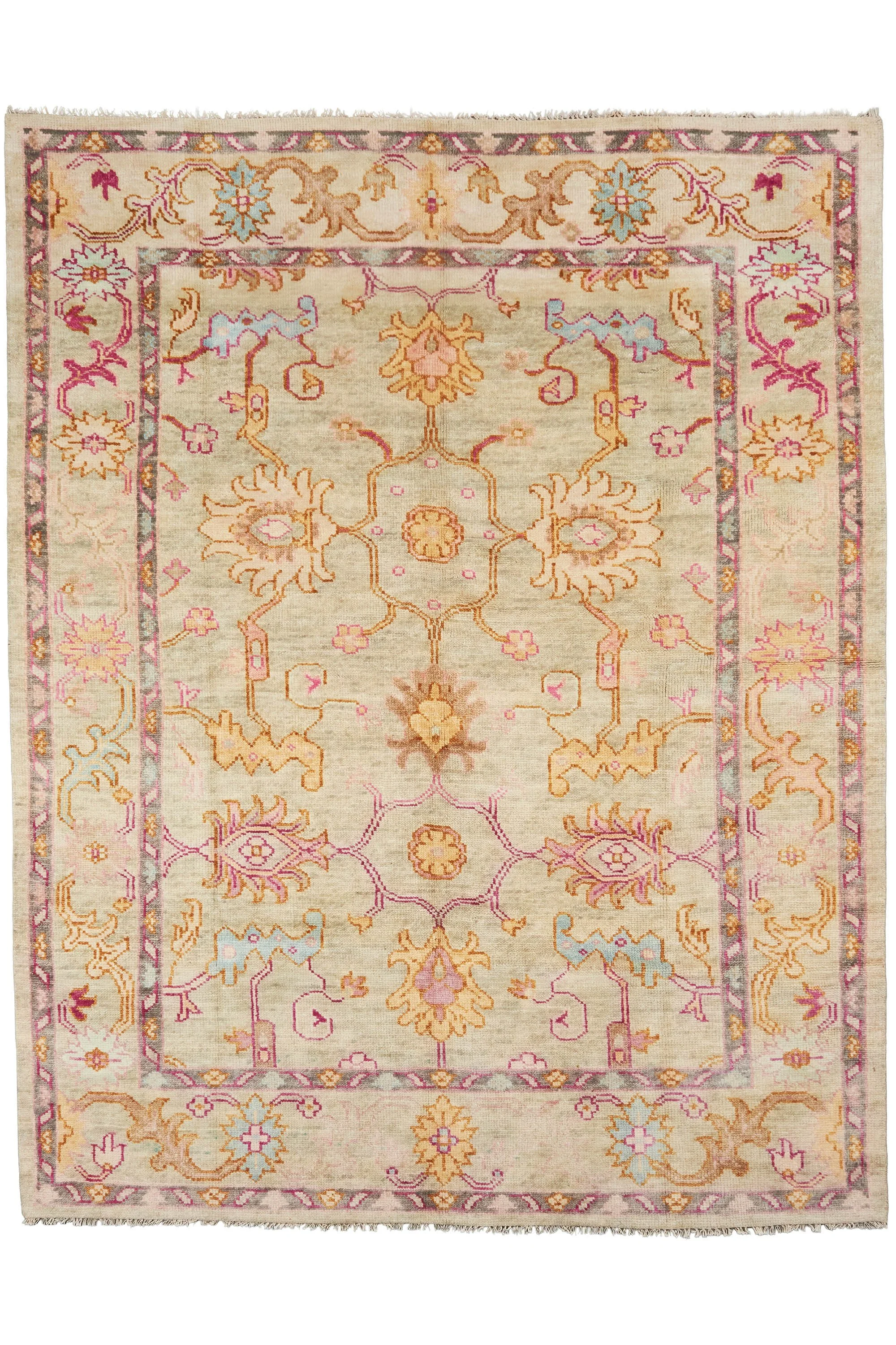 Indian Oushak Design Wool Carpet  3.10 x 2.51 m  •  $3850  •  ID: 1390