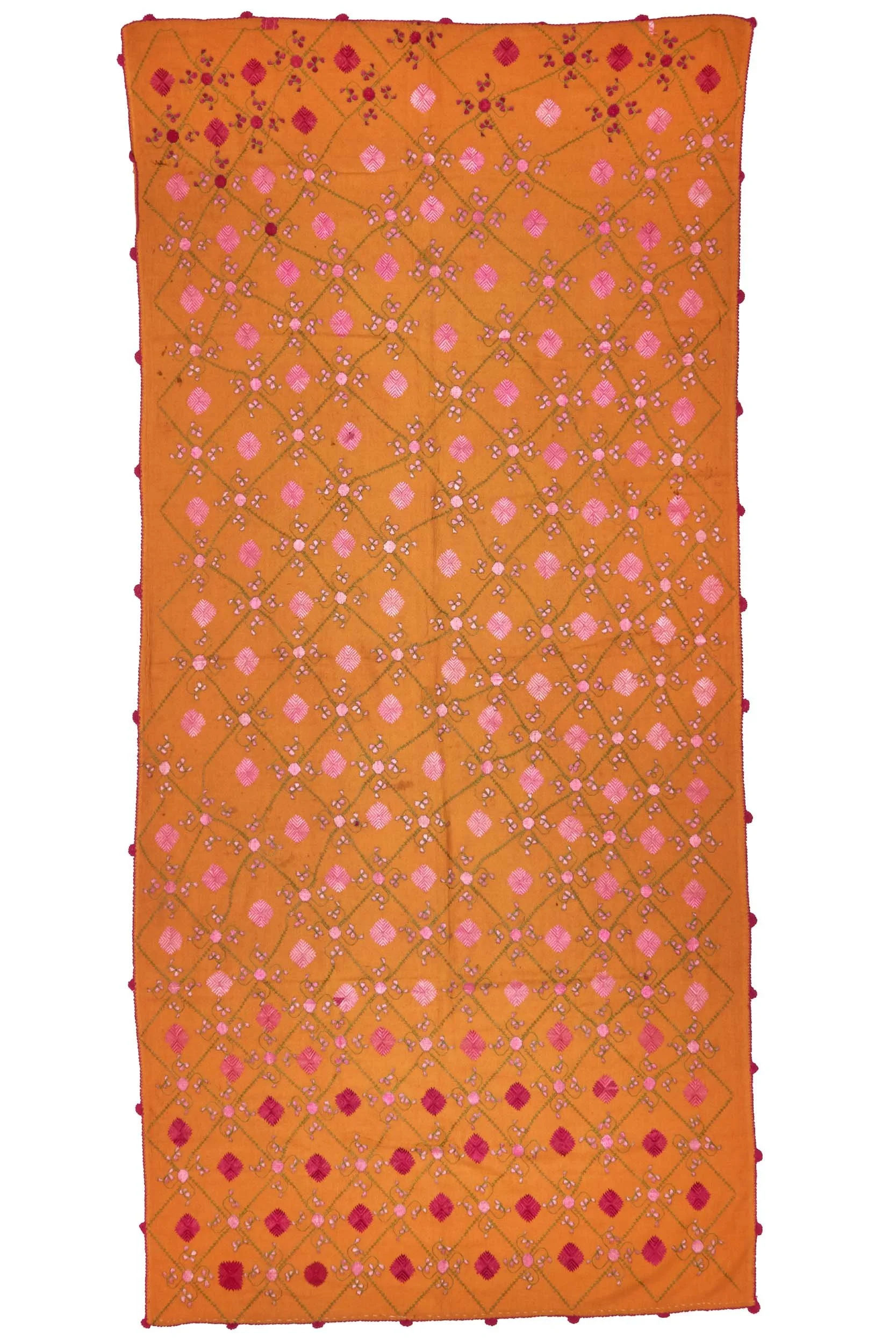 Pulkari Embroidery, Punjab, India. Silk & Cotton. 2.19 x 1.02 m  •  $1,200