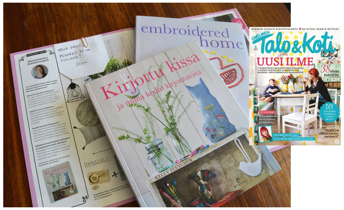 Author interview for Kirjottu Kissa (Embroidered Home) - Unelmien Talo & Koti , February 2017 (Finland)