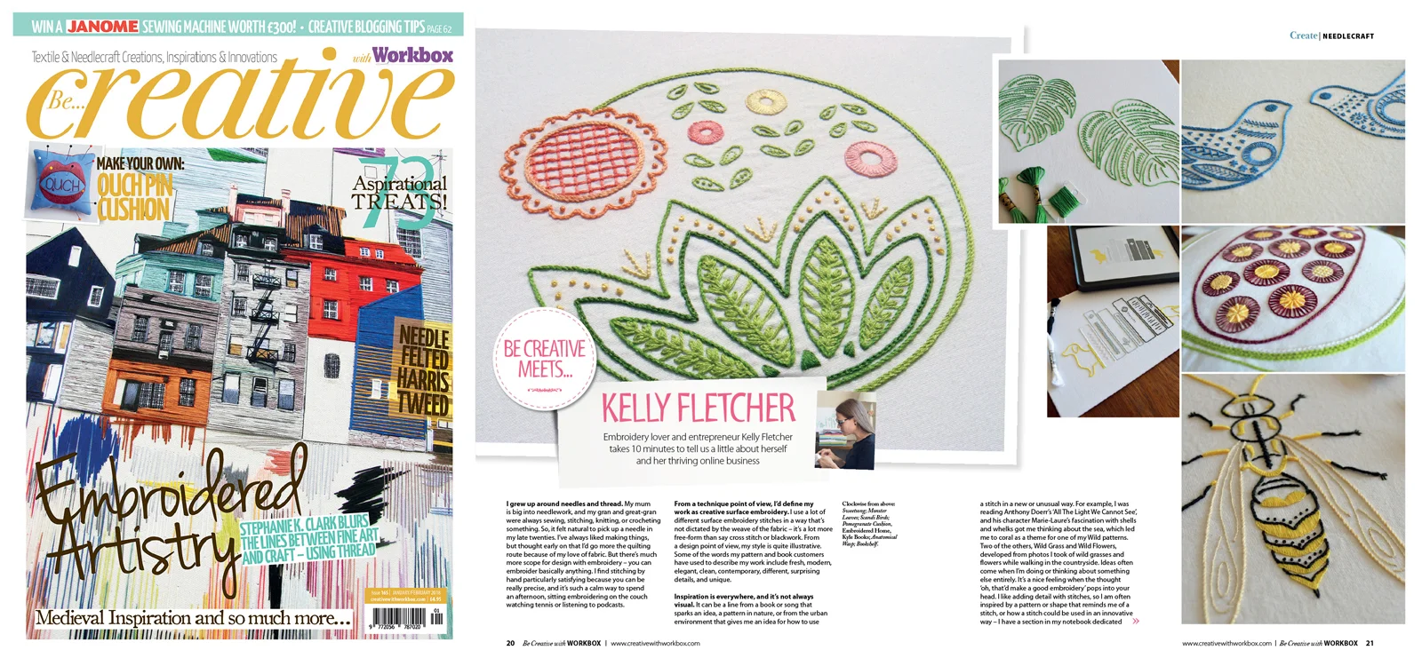 Interview + showcase - Be Creative with Workbox magazine, January/February 2018 (UK)