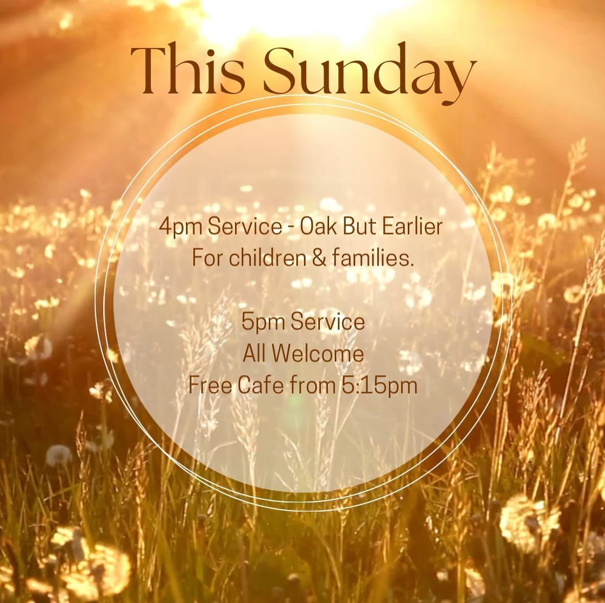 Join us this evening for one of our services! 🌞
