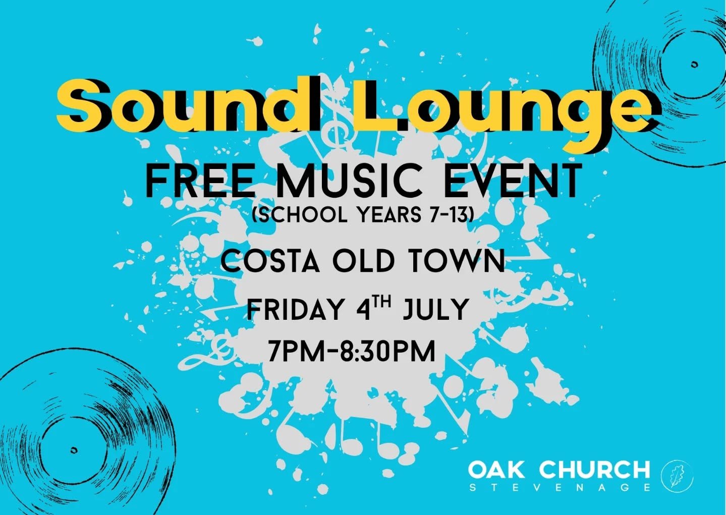 Sound lounge is back! Join us at Costa in the old town on Friday the 4th of July. If you are in school years 7-13 and would like to participate, get in touch.