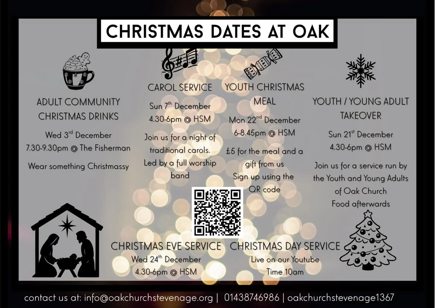 See you this Sunday @ 4:30pm! It&rsquo;s our Carol Service! 🥳 Check out the other dates and we&rsquo;d love to see you at any/all! 

Tell a friend to tell a friend 🔥