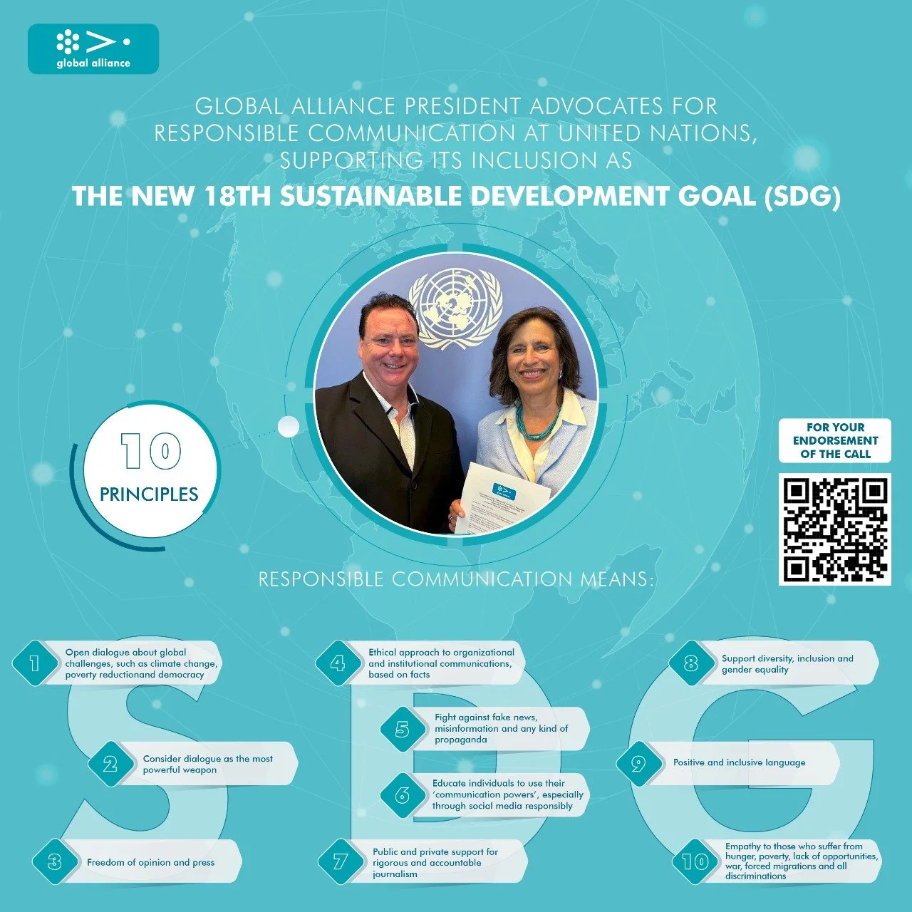 Global Alliance Advocates for Responsible Communication at United Nations, Supporting its Inclusion as the New 18th Sustainable Development Goal (SDG)