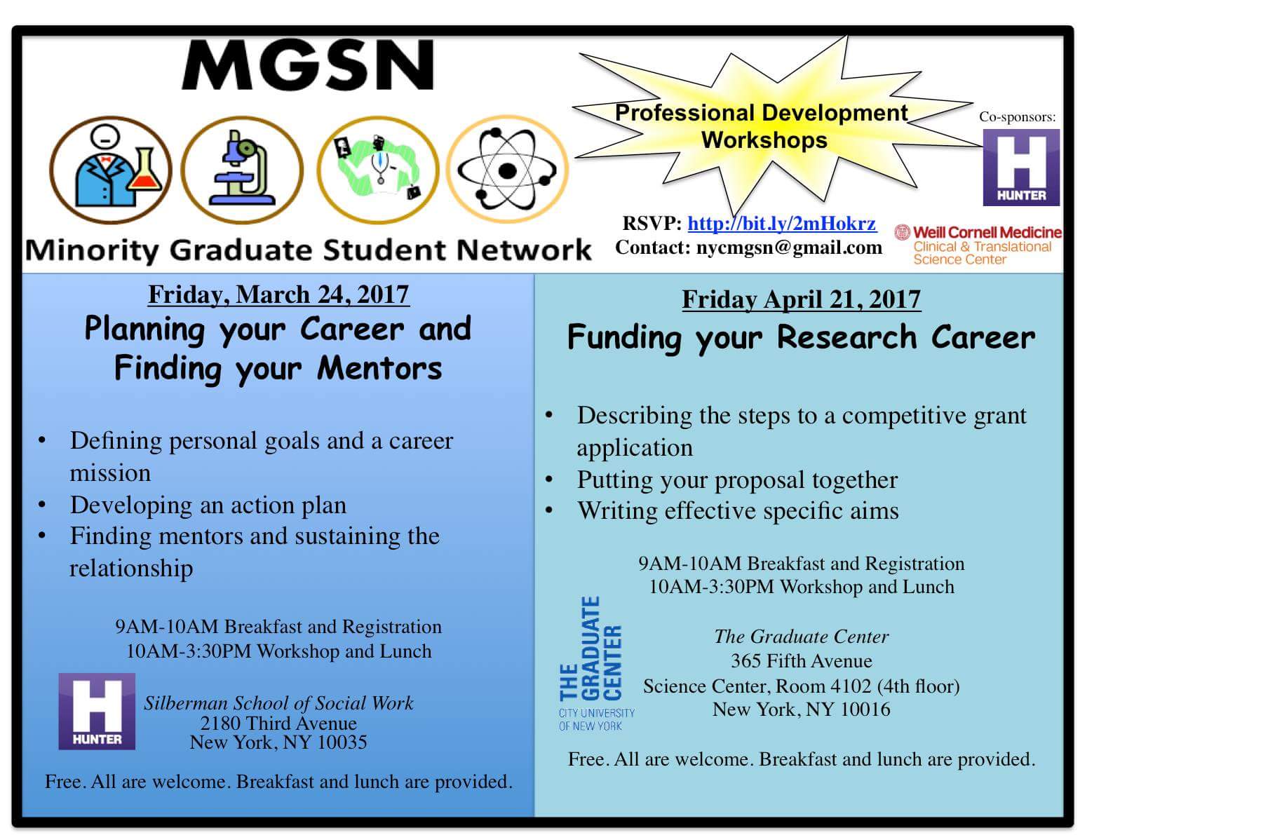 Upcoming Career Workshops at Hunter College