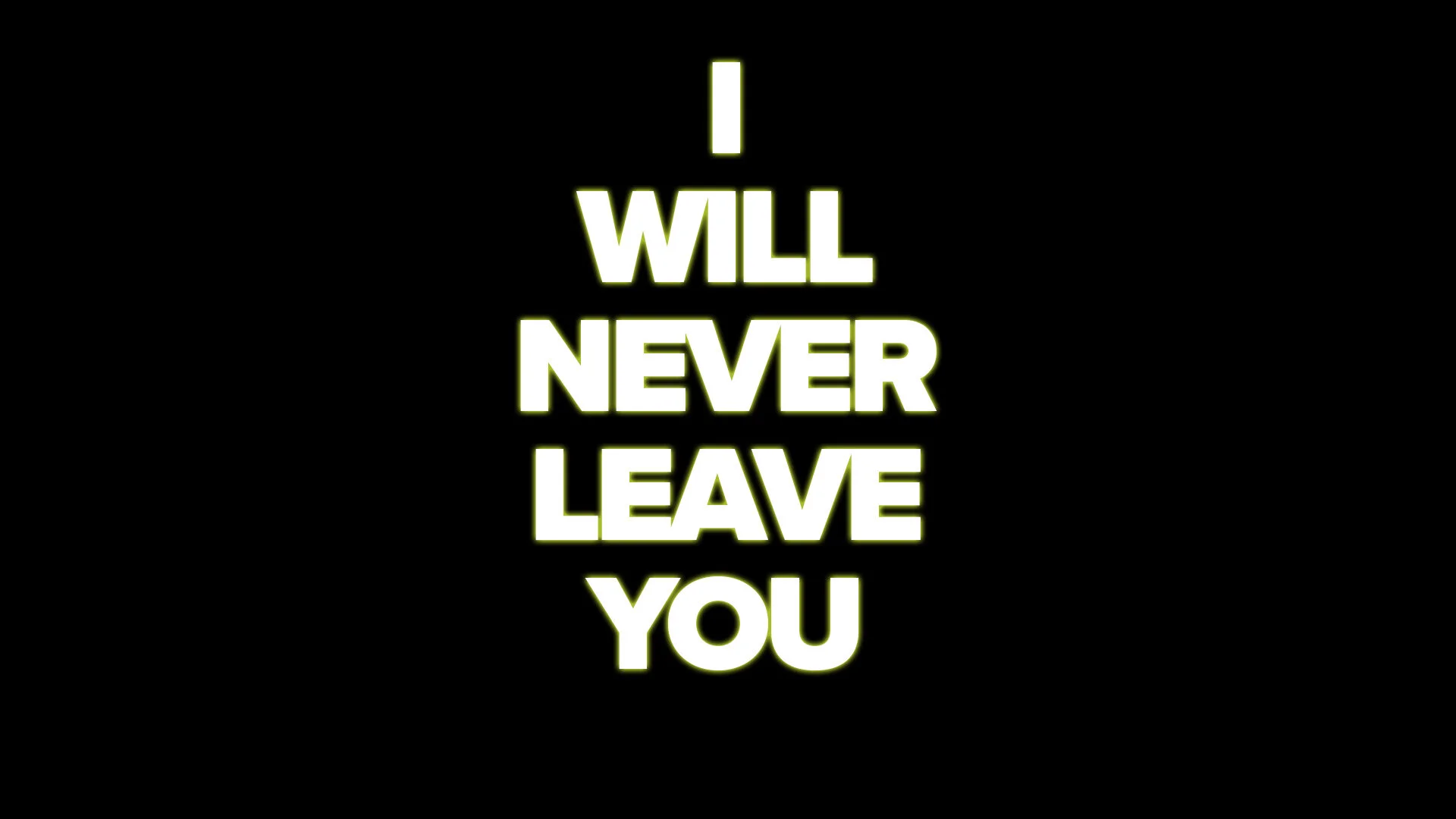 "I Will Never Leave You"