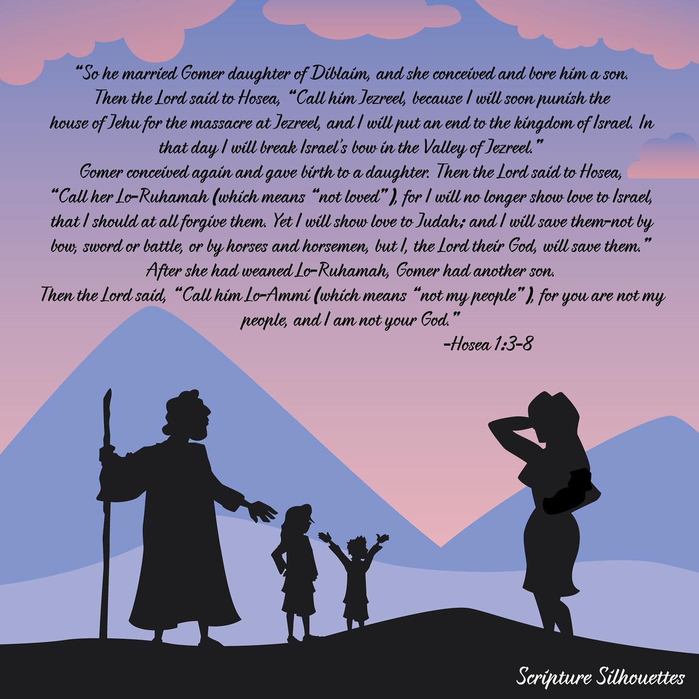 Hosea&rsquo;s family... #bible #art #igart #family #illustration #symbolism #love #godsaves #saviorsilhouettes #silhouetteart #branson #pwbranson