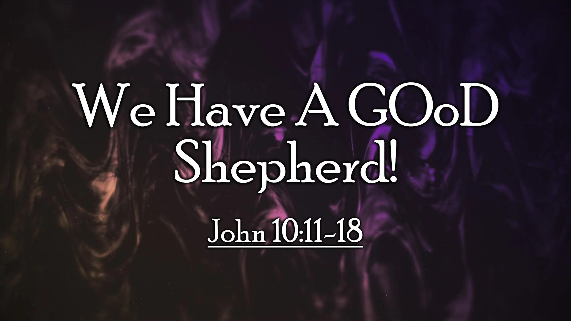 "We Have a GOoD Shepherd!"