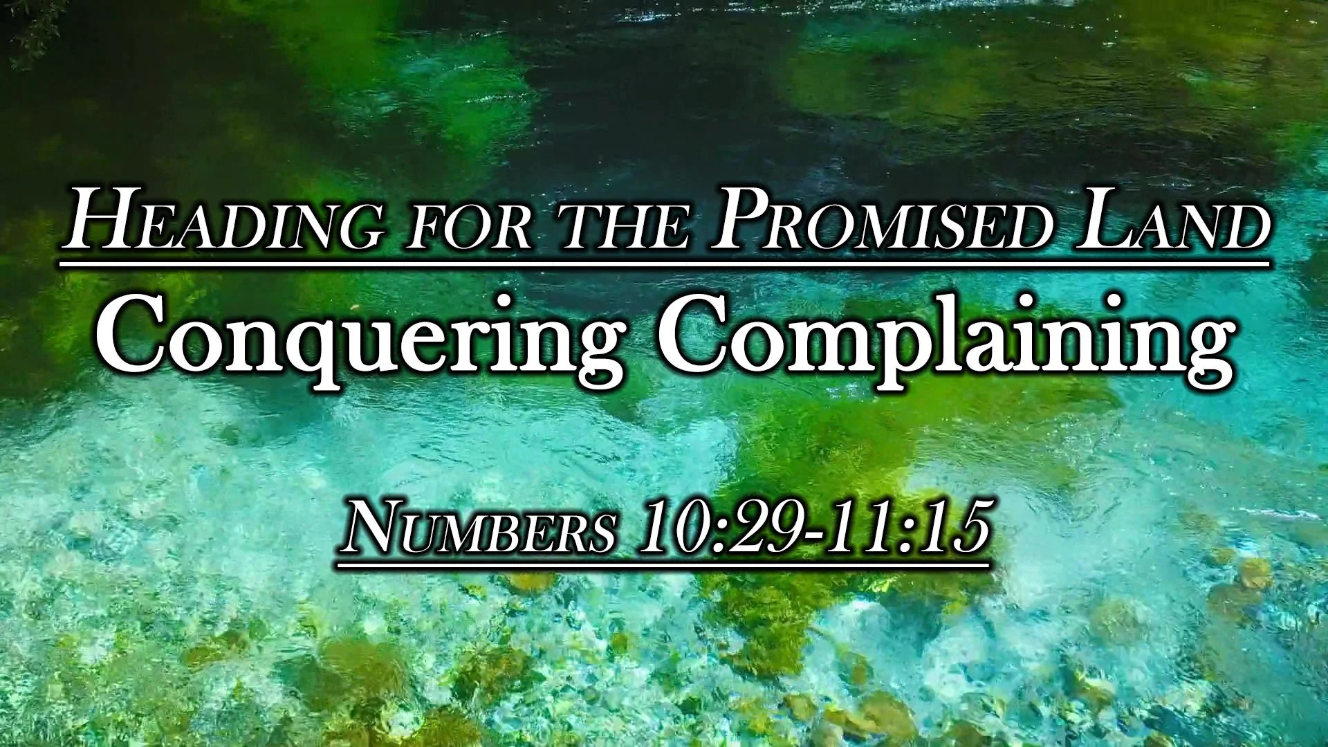 Heading for the Promised Land: Conquering Complaining