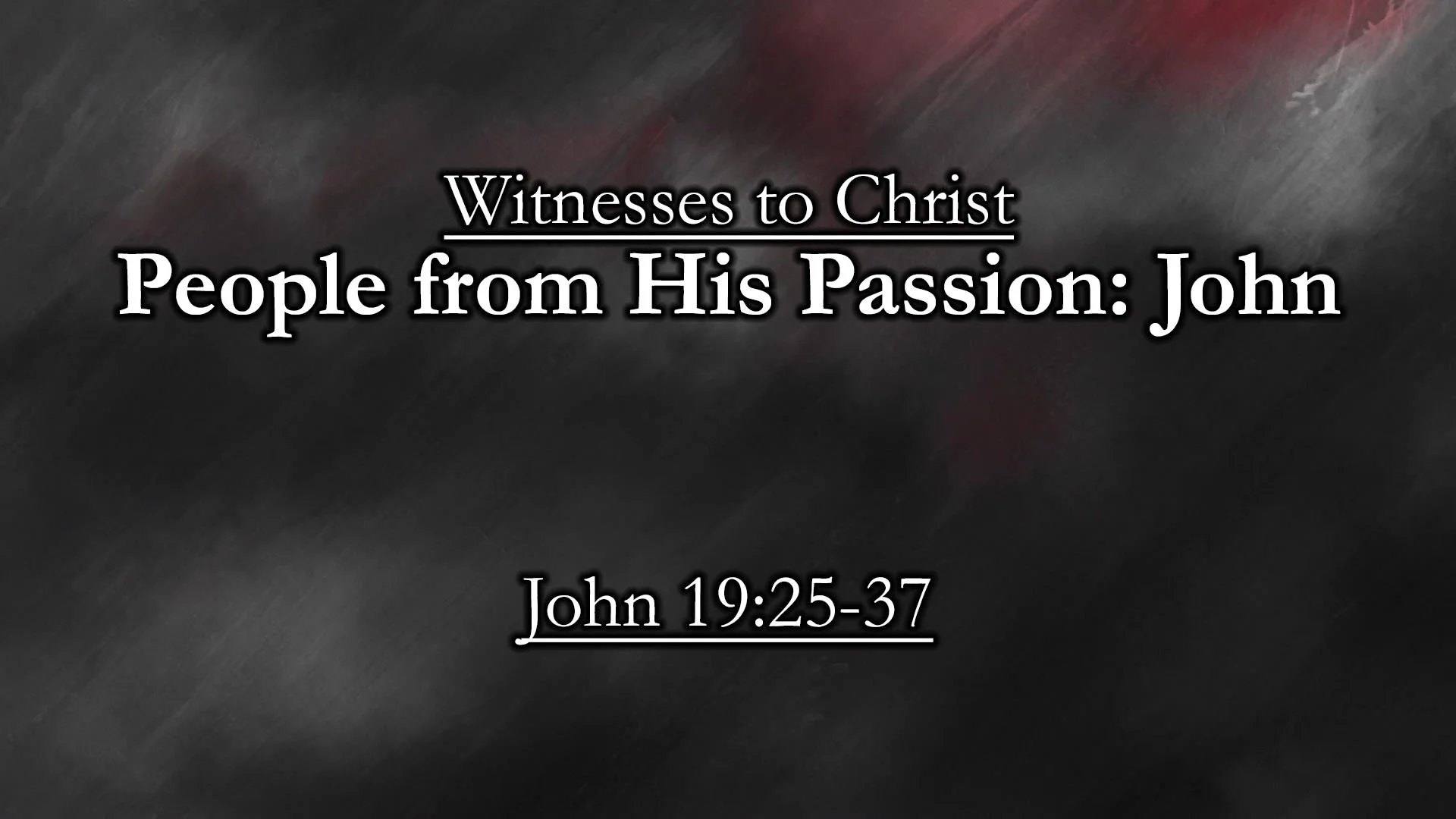 Witnesses to Christ: People from His Passion - John