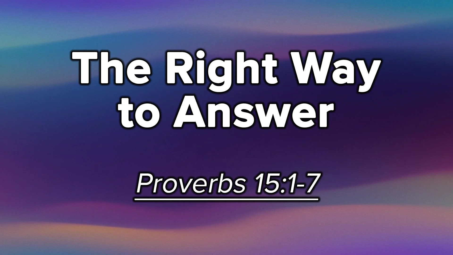 The Right Way to Answer