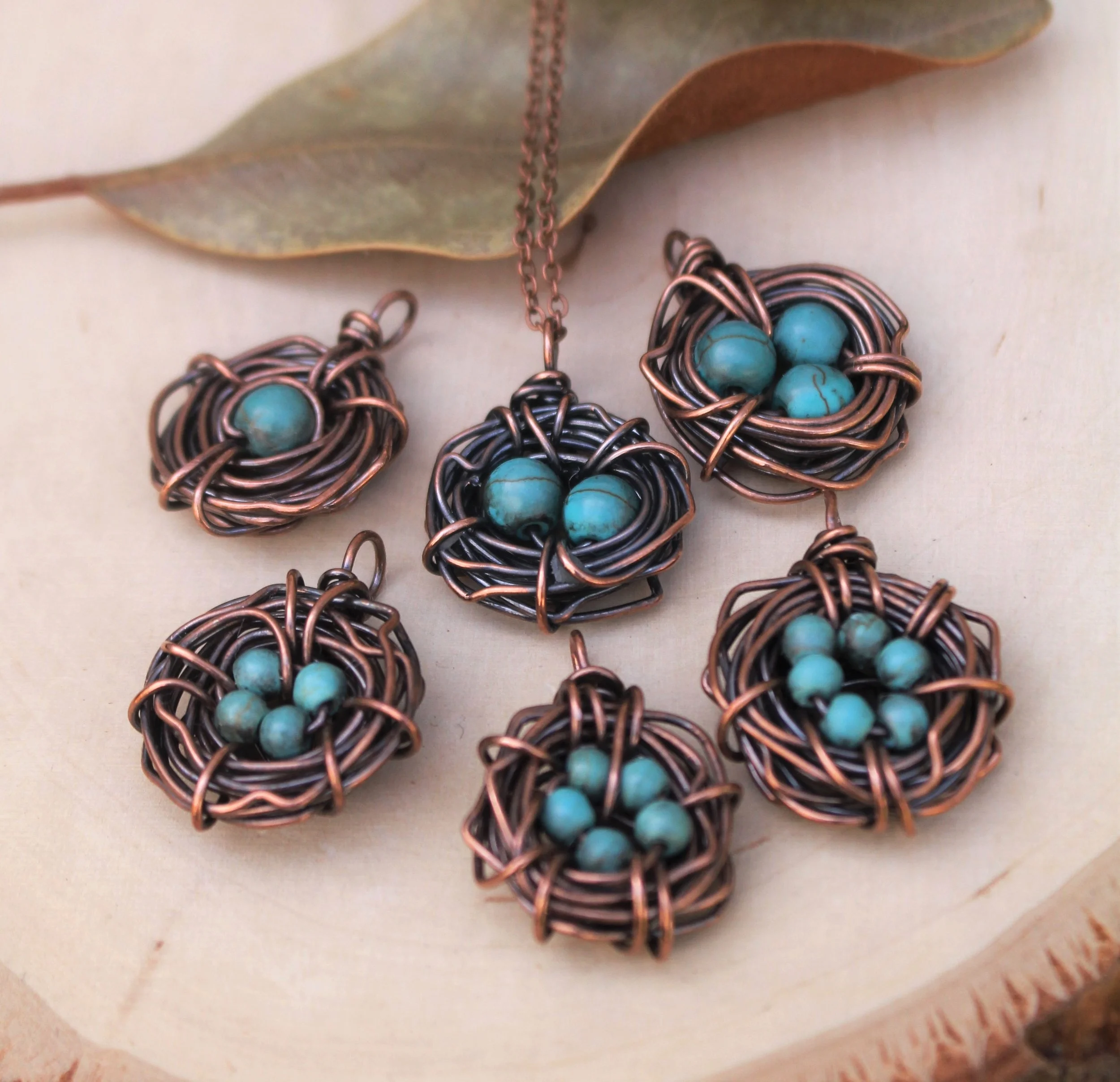 Bird's Nest Necklace, Oxidized Copper 