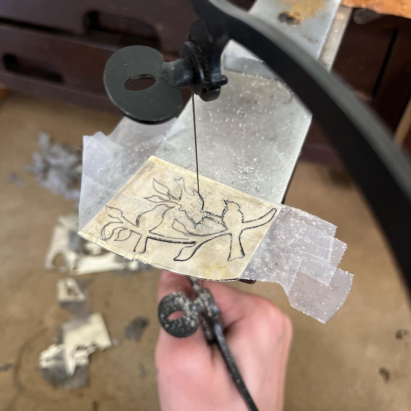 A little behind the scenes look at one of my favorite deigns being made. Swipe to see what this will be soon!

I haven&rsquo;t soldered the bird cut out down yet so I am aware that it is t positioned correctly.