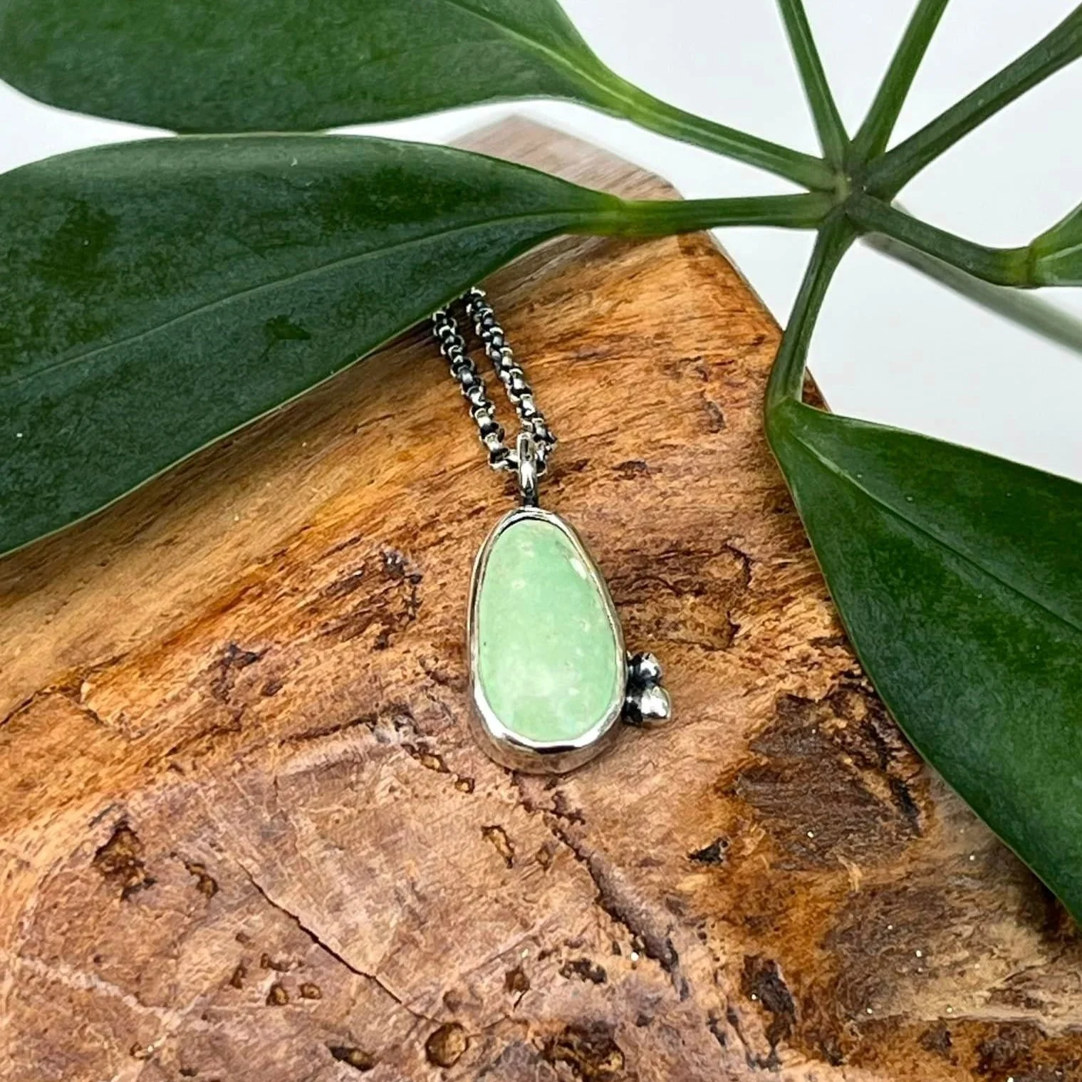 Treasure Mountain Turquoise Set in .925 Silver, Necklace #18