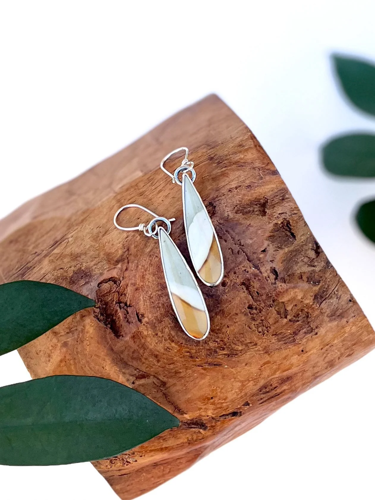 Polychrome Jasper set in .925 Silver, Hand Fabricated, OOAK, Oxidized, Earrings