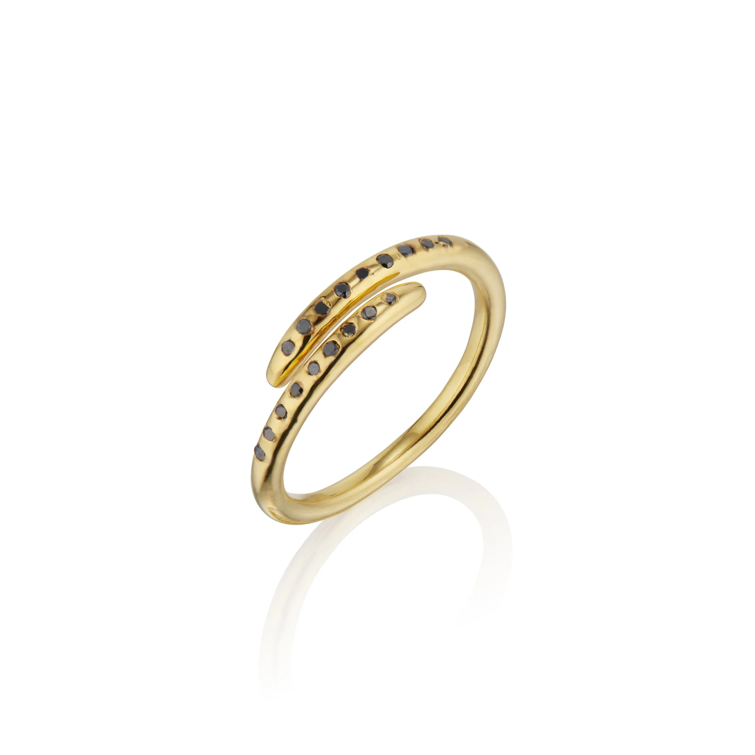 Mini Serpent Ring with Black Diamond Pave in 14K Gold_Product IMG 01.JPG