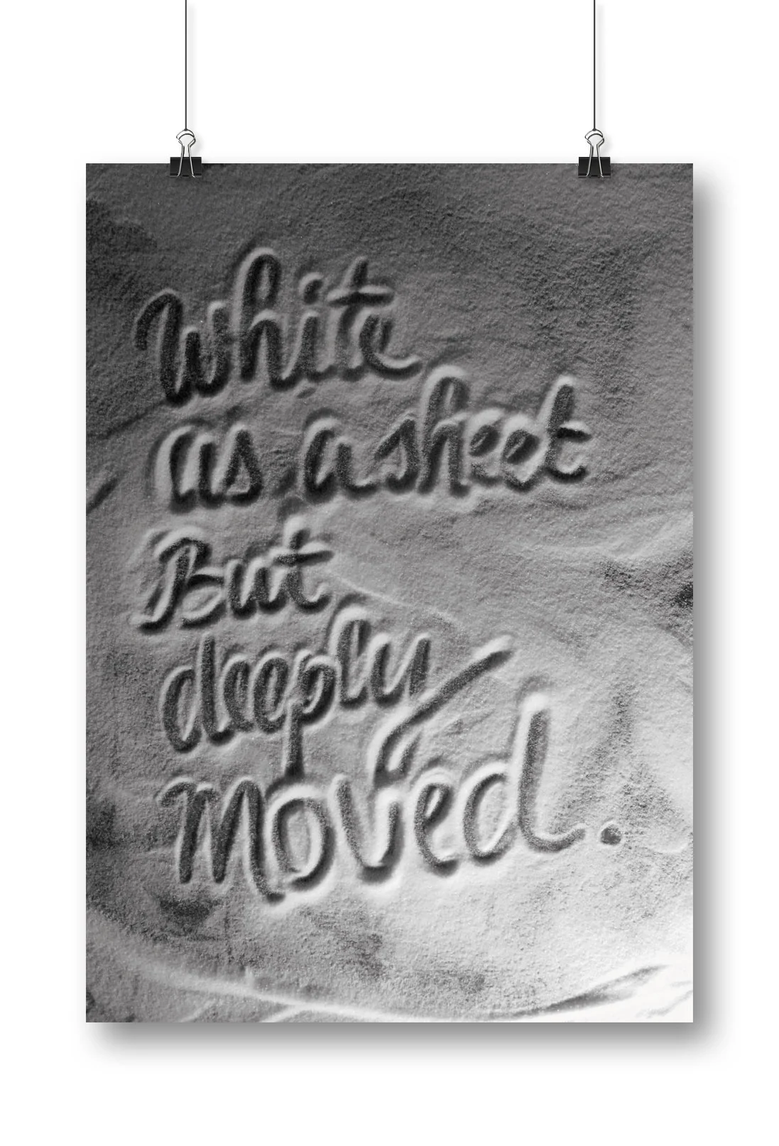 white as sheet But deeply moved.
