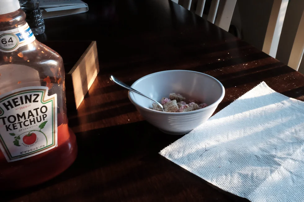 dishes on the kitchen table