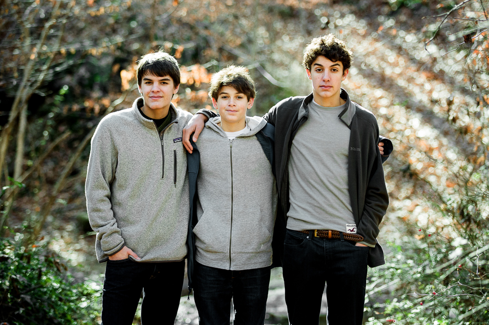 Copy of Three teen brothers enjoying the outdoors together in Cockeysville, MD.