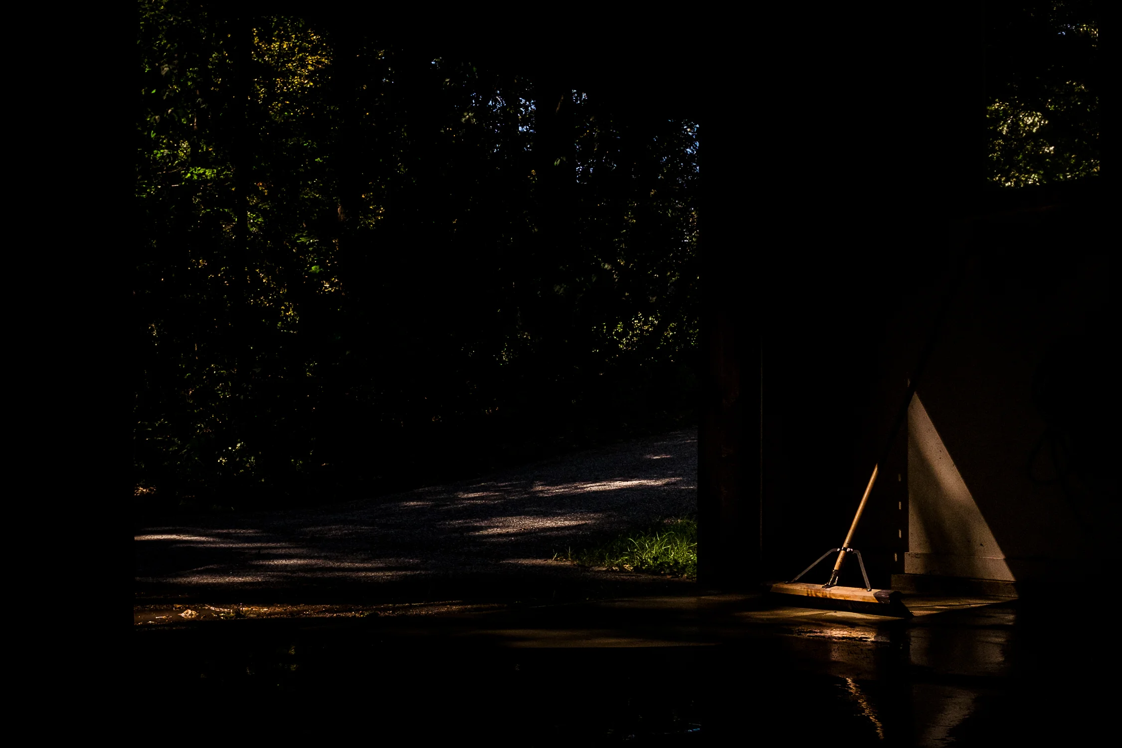 Boom in natural light in garage.
