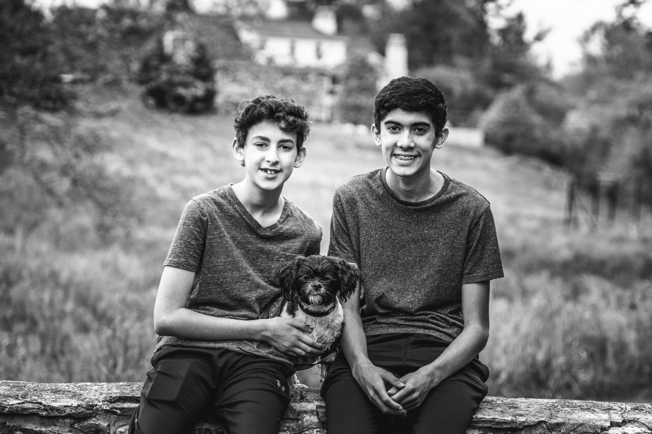 black-and-white-photo-teen--boys-with-little-dog.jpg