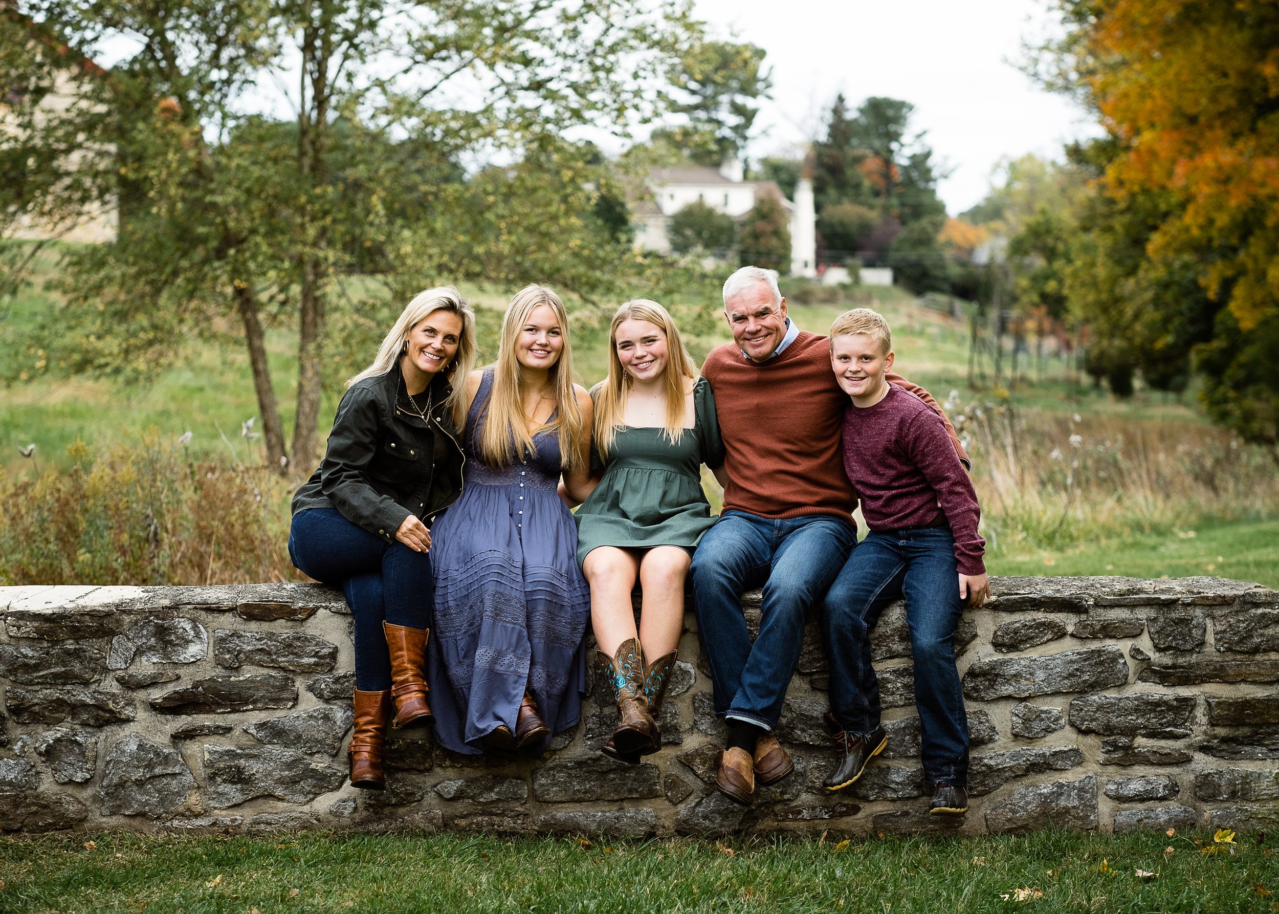 family of five in fall