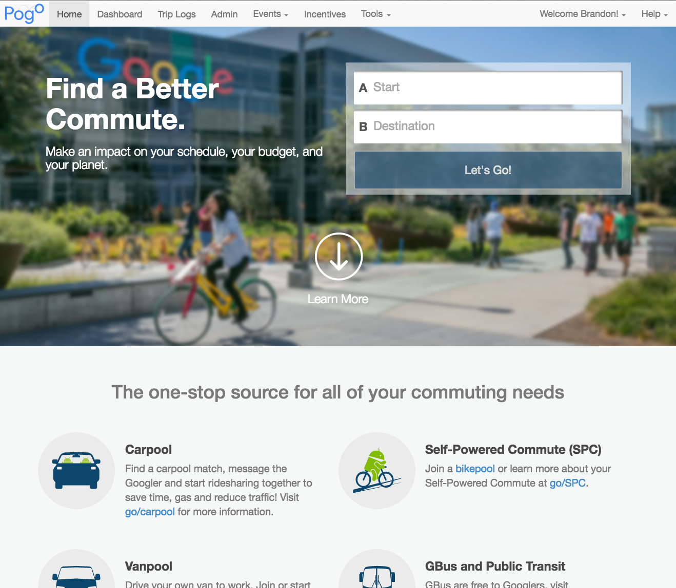 Google Pogo Commuter Portal