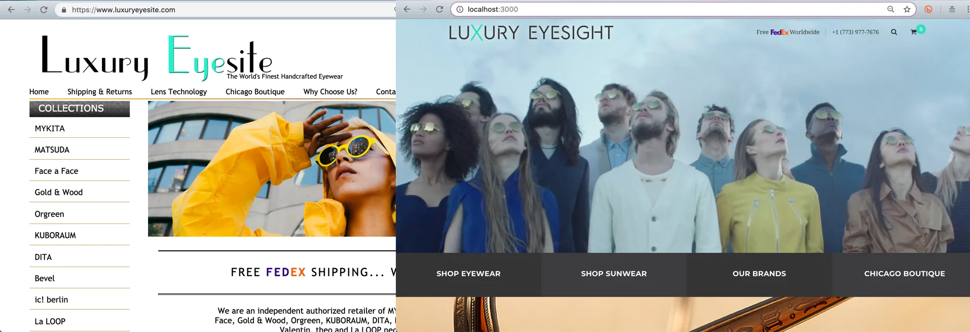 LuxuryEyesite.com E-Commerce Redesign