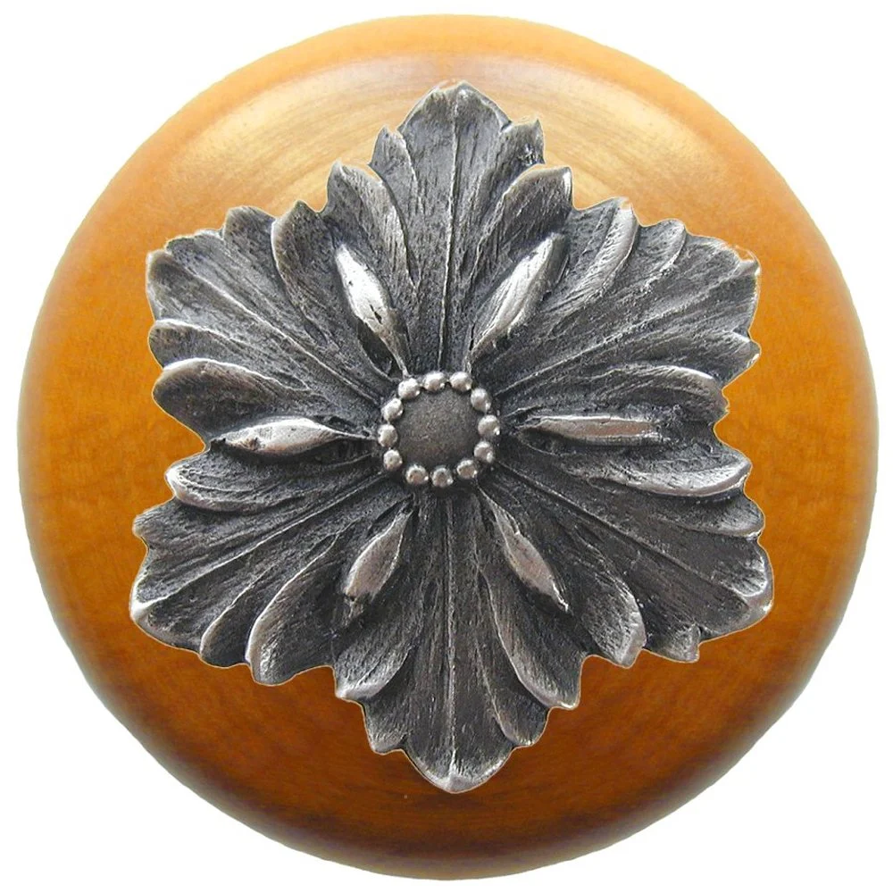 Opulent Flower<BR>Antique Pewter<BR>Maple wood finish