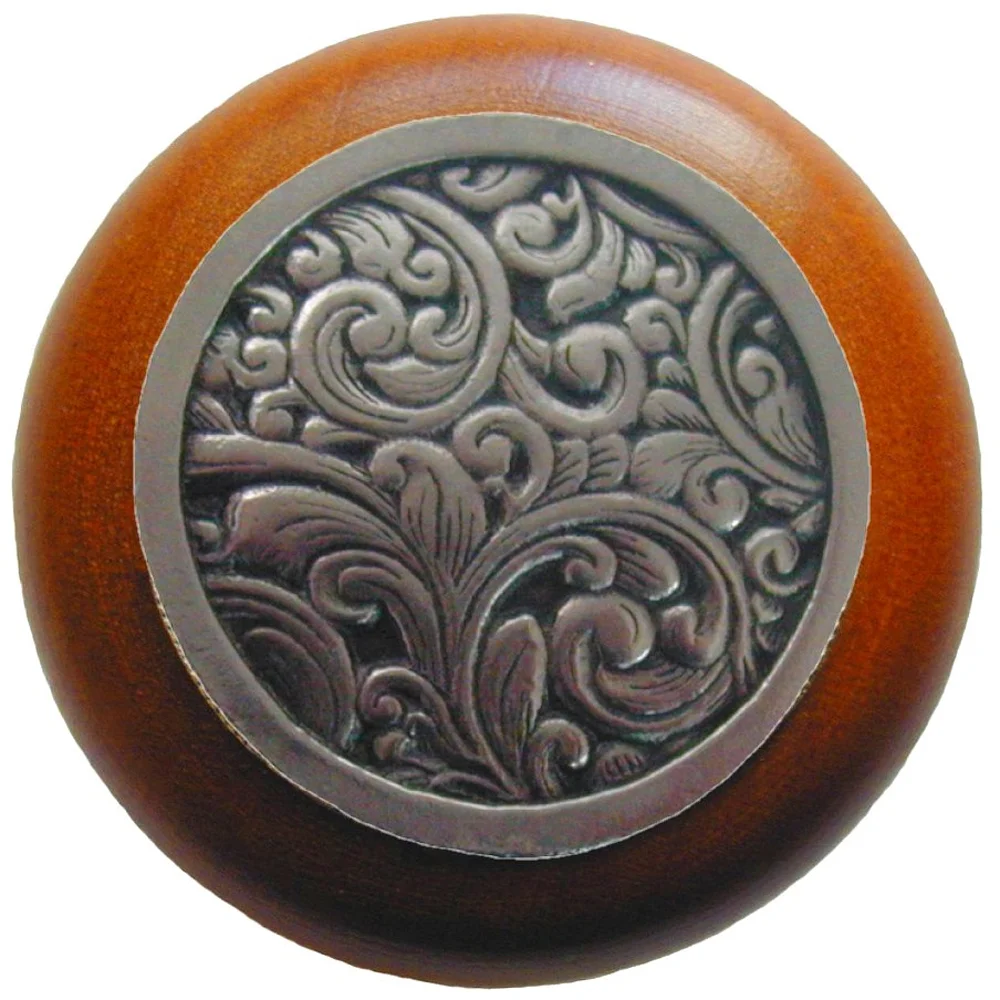 Saddleworth<BR>Brite Nickel<BR>Cherry wood finish