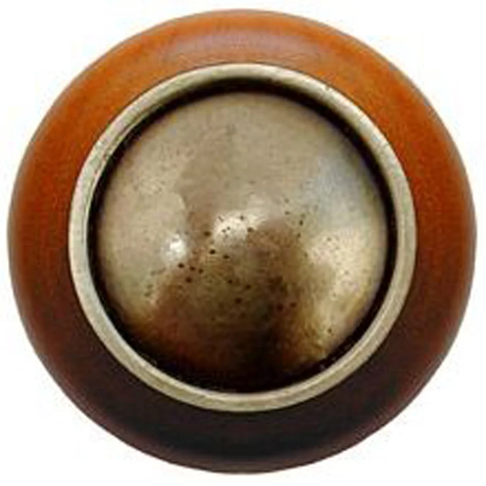 Plain Dome<BR>Antique Brass<BR>Cherry wood finish