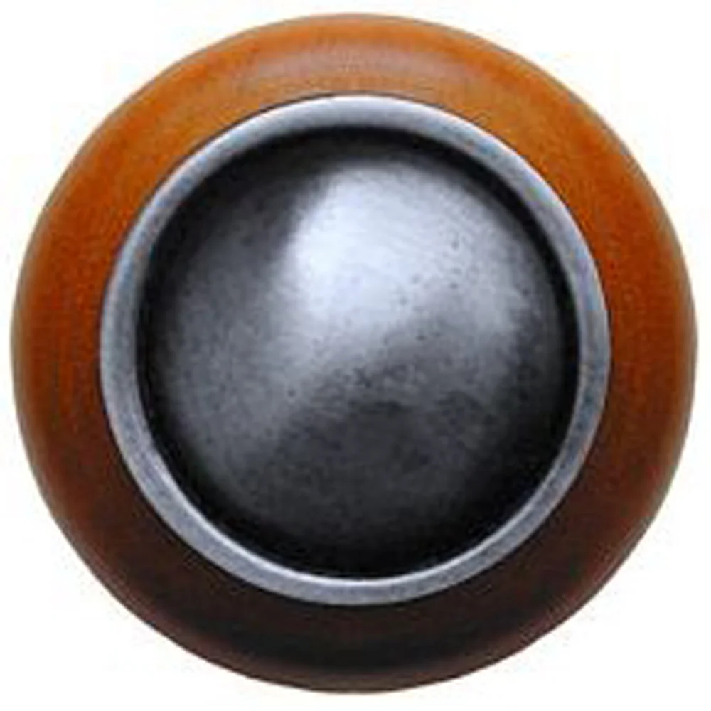 Plain Dome<BR>Antique Pewter<BR>Cherry wood finish
