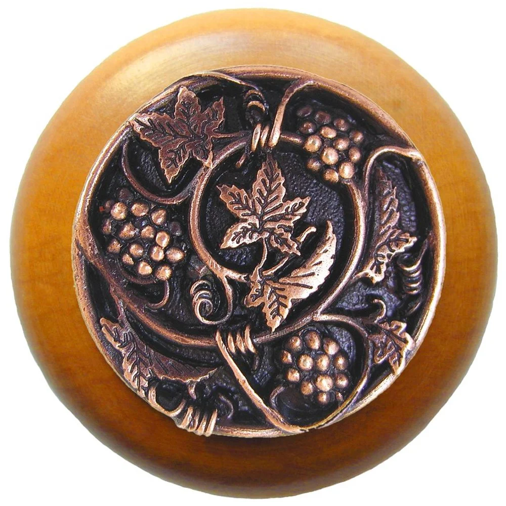 Grapevines<BR>Antique Copper<BR>Maple wood finish