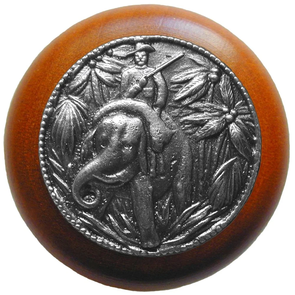 Jungle Patrol<BR>Antique Pewter<BR>Cherry wood finish