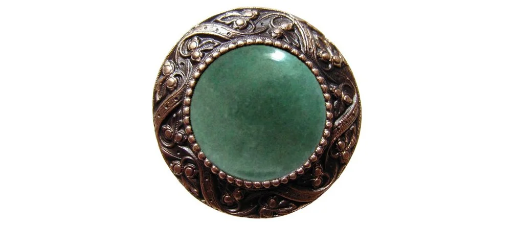 Victorian Jewel<BR>Antique Solid Bronze<BR>Green Aventurine natural stone