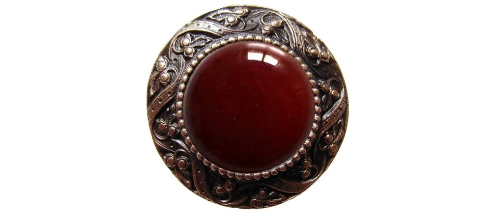 Victorian Jewel<BR>Antique Solid Bronze<BR>Red Carnelian natural stone