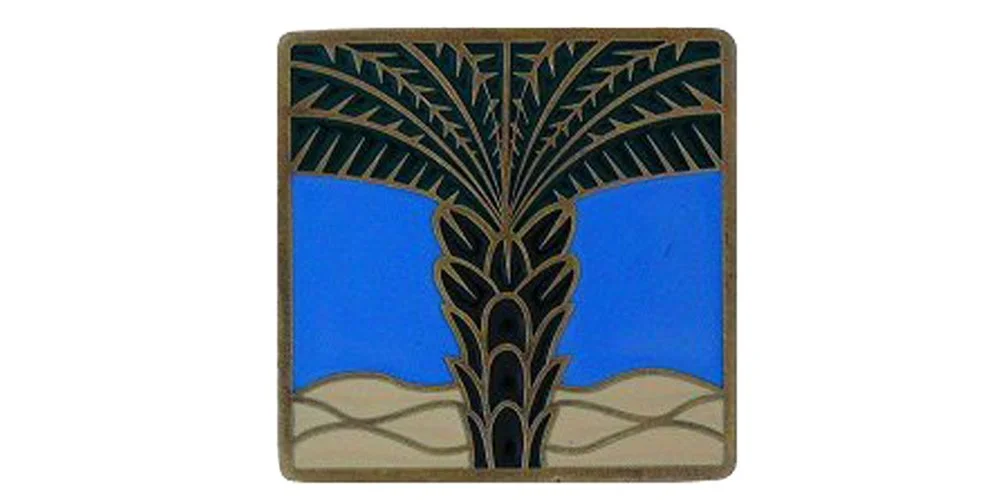 Royal Palm<BR>Antique Brass/Periwinkle