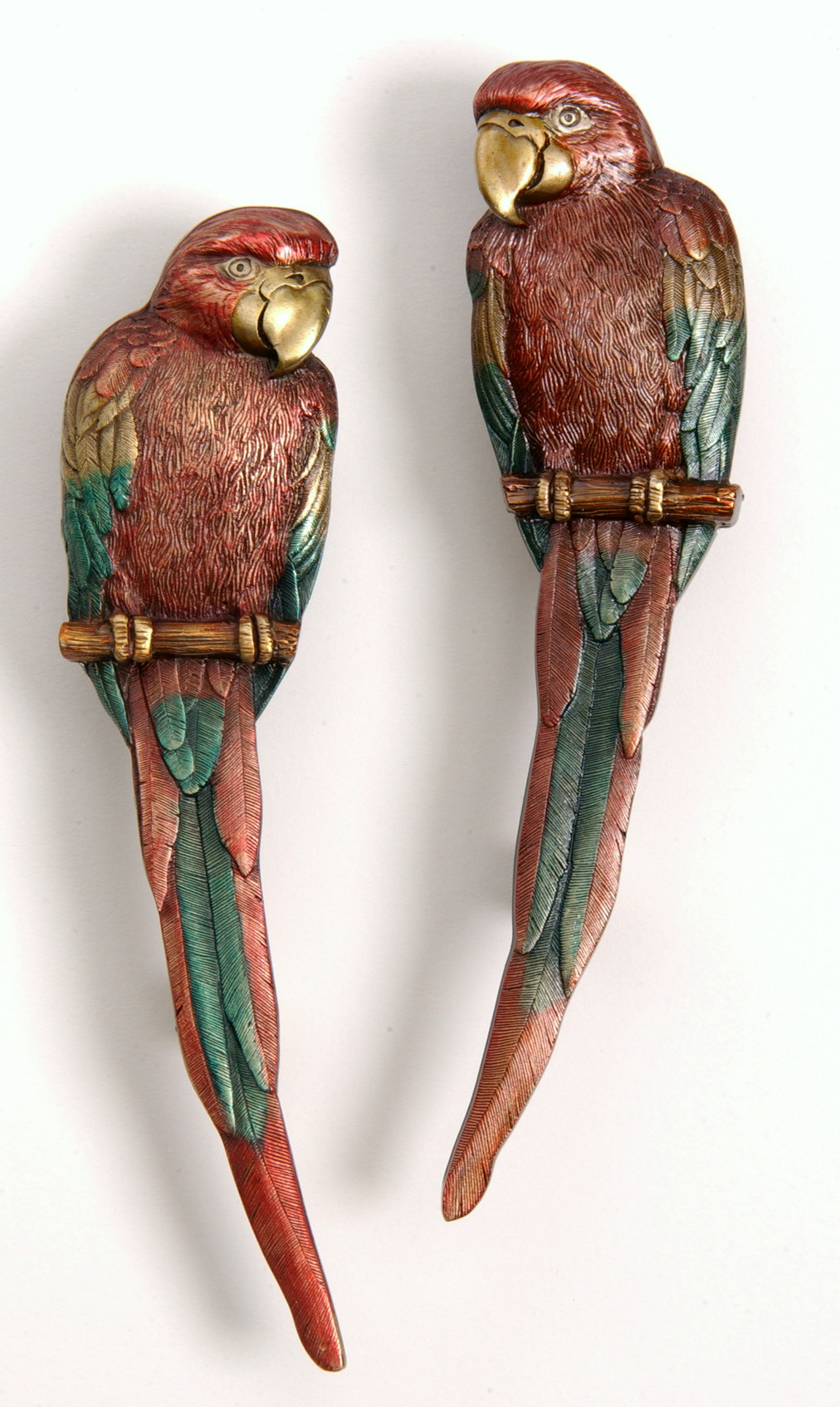 Hand Painted Macaw Pulls NHP-329-BHT-Left, NHP-329-BHT-Right Notting Hill Decorative Hardware.JPG