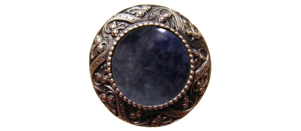 Victorian Jewel<BR>Antique Solid Bronze<BR>Blue Sodalite natural stone