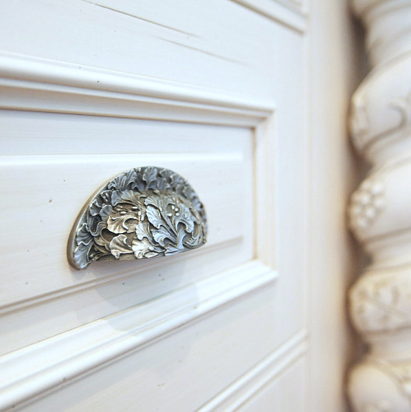Antique Pewter Florid Leaves Bin Pull NHBP-802-AP.jpg