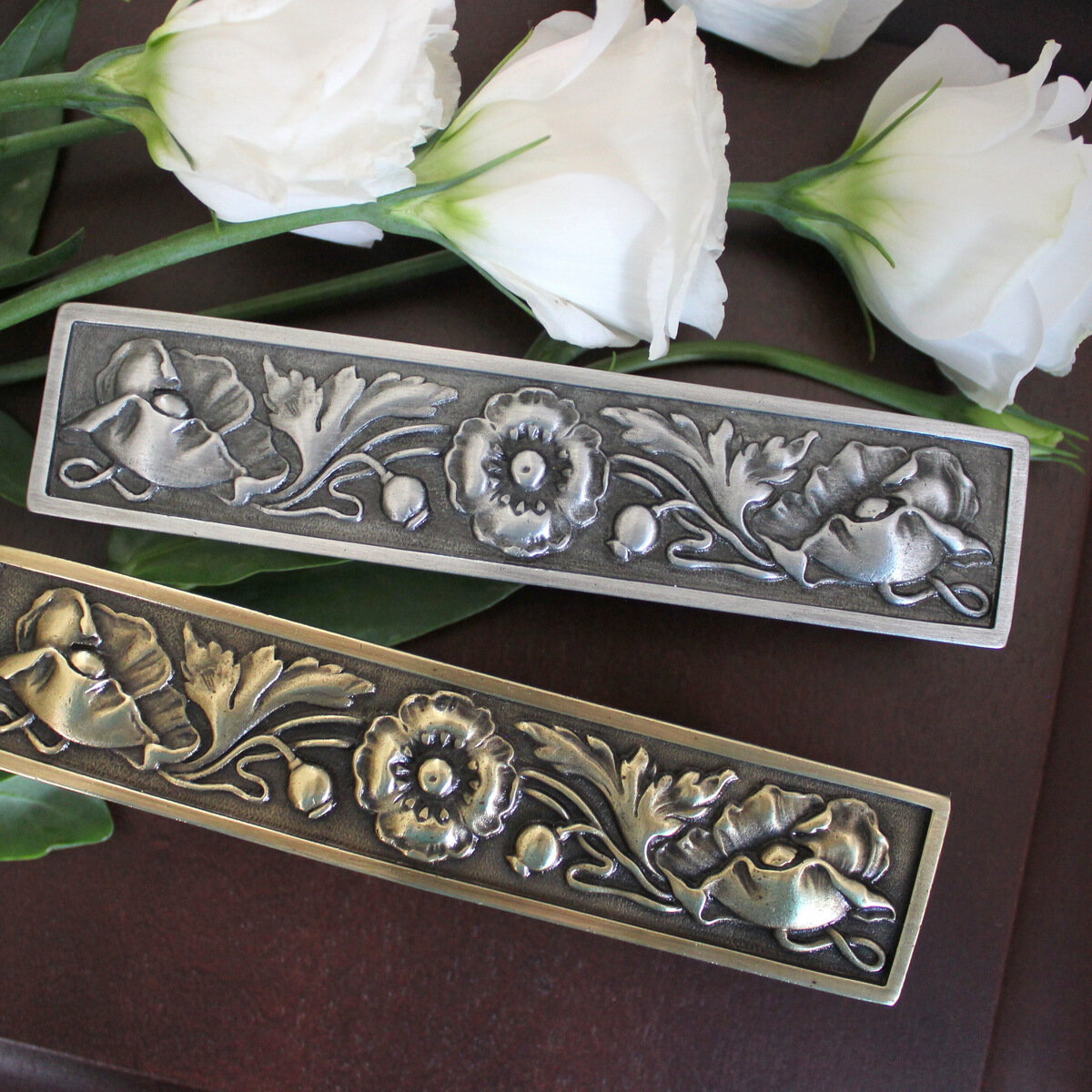 Poppy Pull in Antique Pewter &amp; Antique Brass