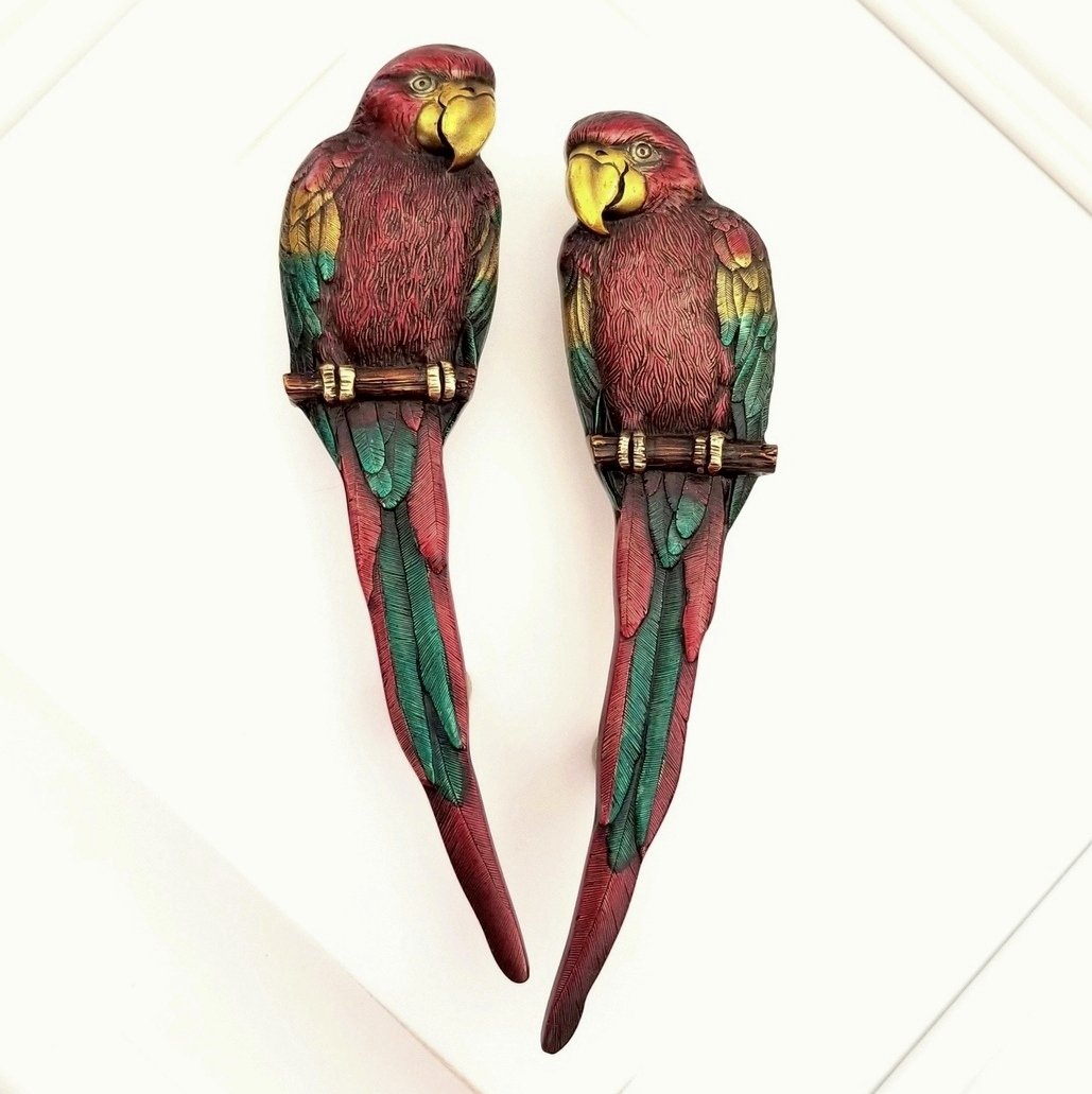 8 Macaw pulls, Left and Right. Hand Tinted. Handmade in USA by Notting Hill Decorative Hardware..jpg