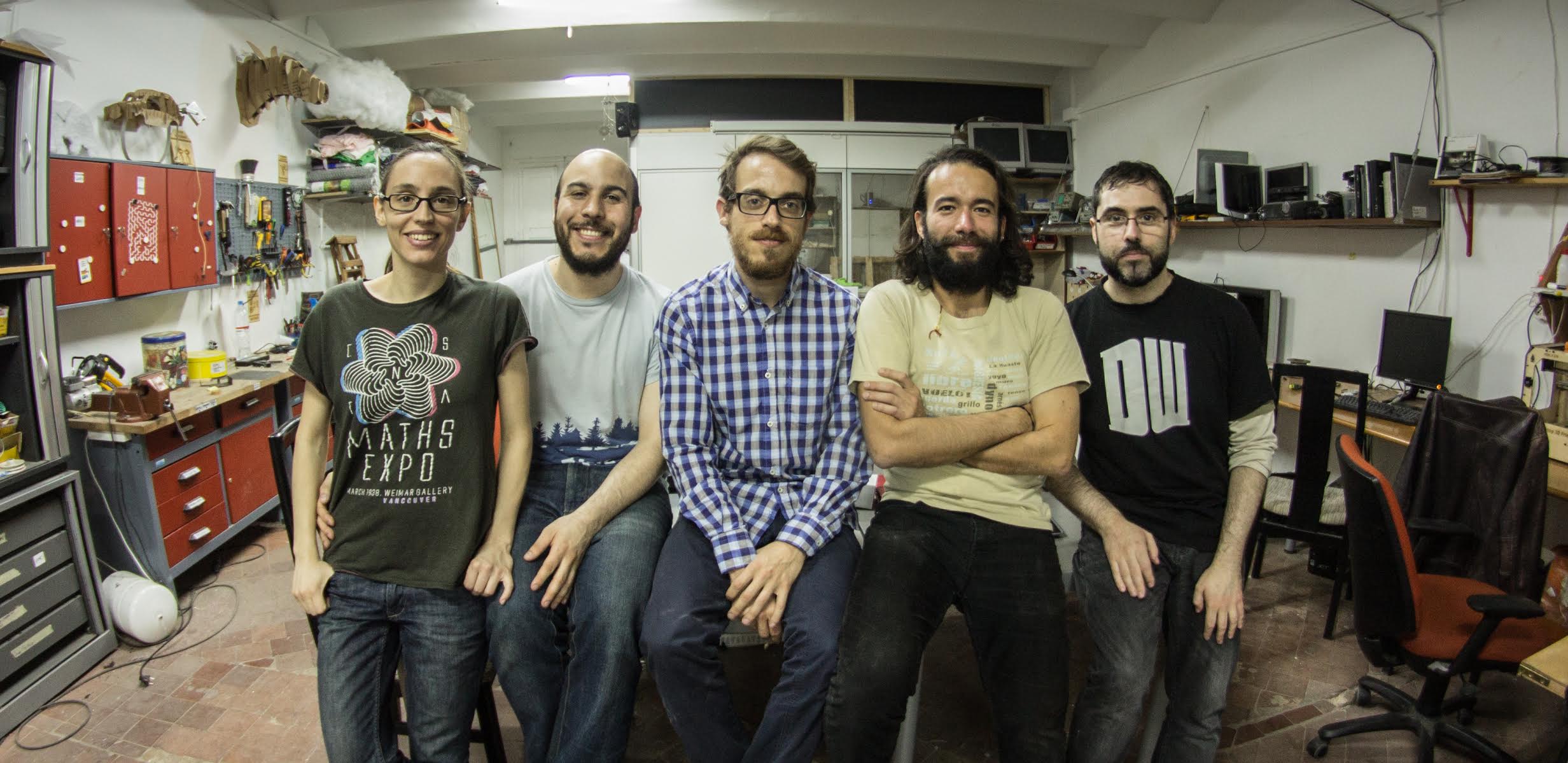 Co - Founders (from left to right) Nuria Conde, Esteban Martín, Alvaro Jansà, Daniel Grajales & Oscar Gallardo