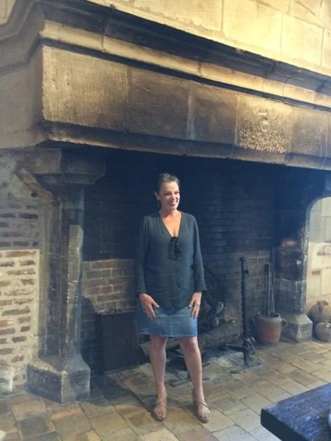 Poppy in Leonardo da Vinci's kitchen at Clos Lucé. CREDIT COURTESY OF POPPY TOOKER