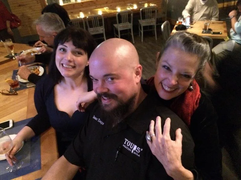 Amanda Toups, Isaac Toups & Poppy Tooker at Toups' Meatery. JOE SHRINER