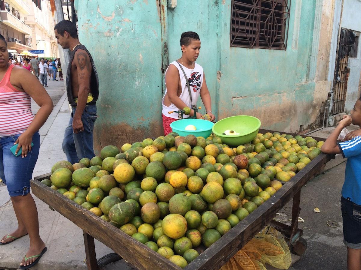  A vendor on the streets of Havana.  POPPY TOOKER 