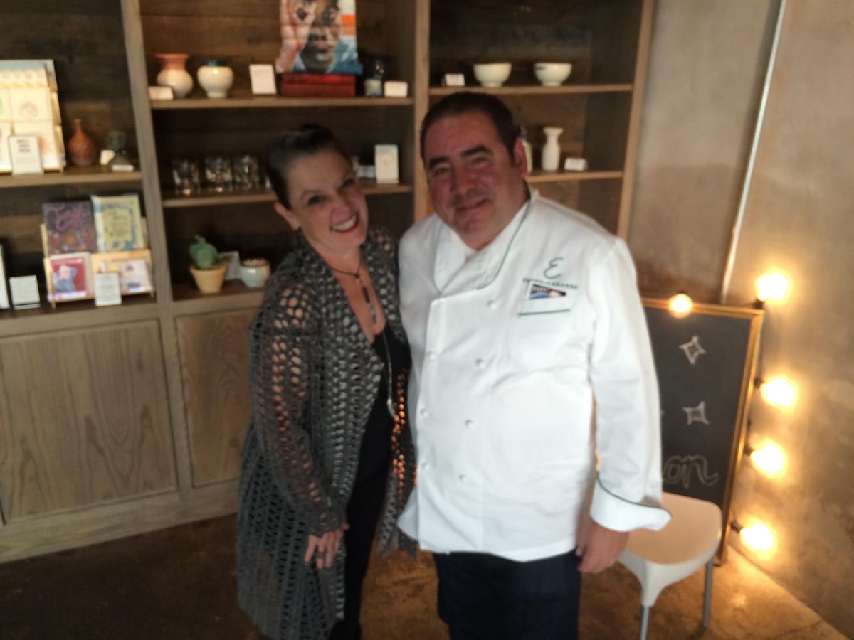 Host Poppy Tooker and Chef Emeril Lagasse at Press Street Station on NOCCA's campus.CREDIT JOE SHRINER