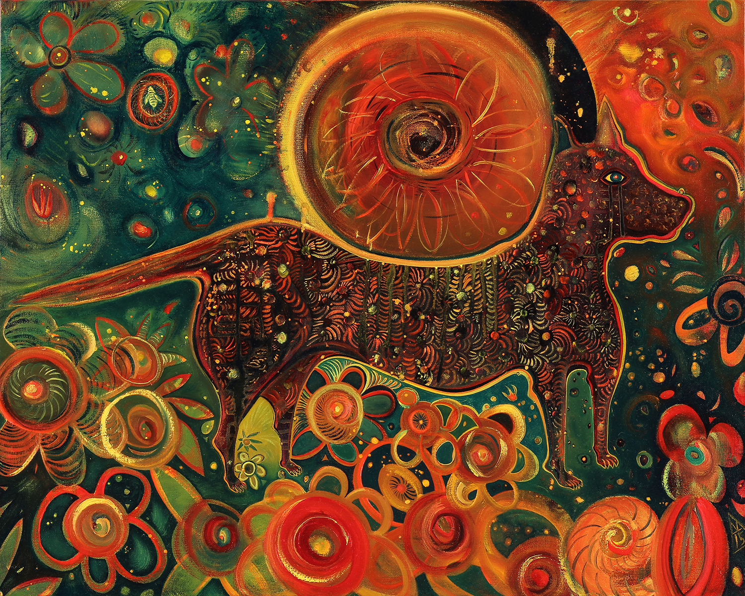 Garden Dog oil on canvas 26" x 32" 2015